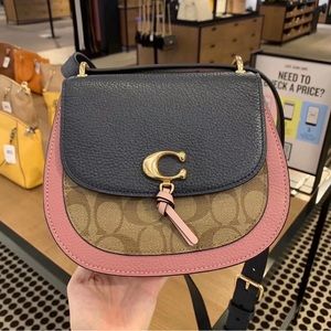 NWT Coach Remi pink signature crossbody handbag